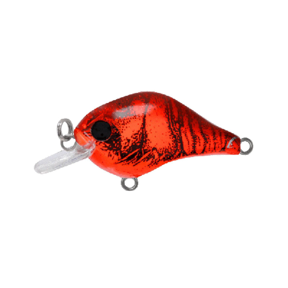 Bill Lewis GNAT micro-crankbait with red glitter craw finish, lifelike action for versatile shallow-water fishing