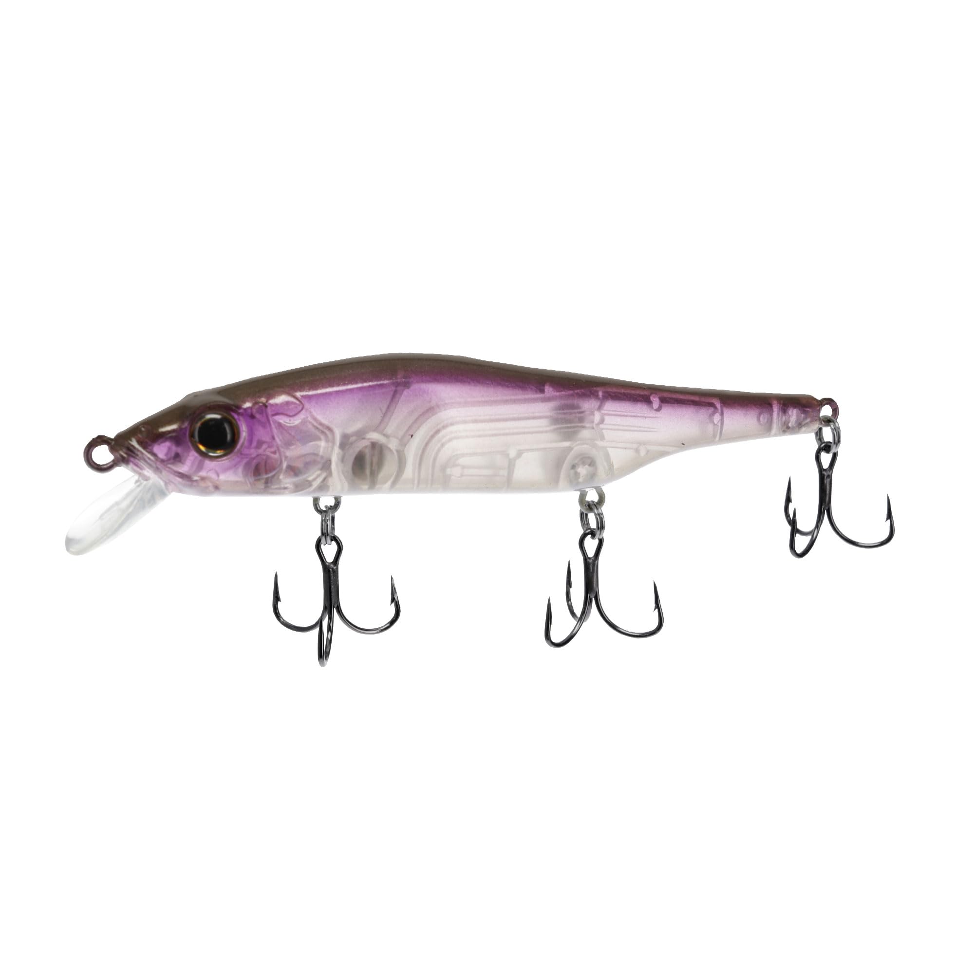 Bill Lewis Scope-Stik 120 sinking phantom purple lure image shows lifelike action for freshwater and saltwater