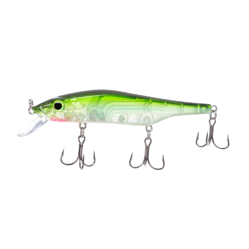 Bill Lewis Scope-Stik 120 front view, lifelike action for freshwater and saltwater fishing.