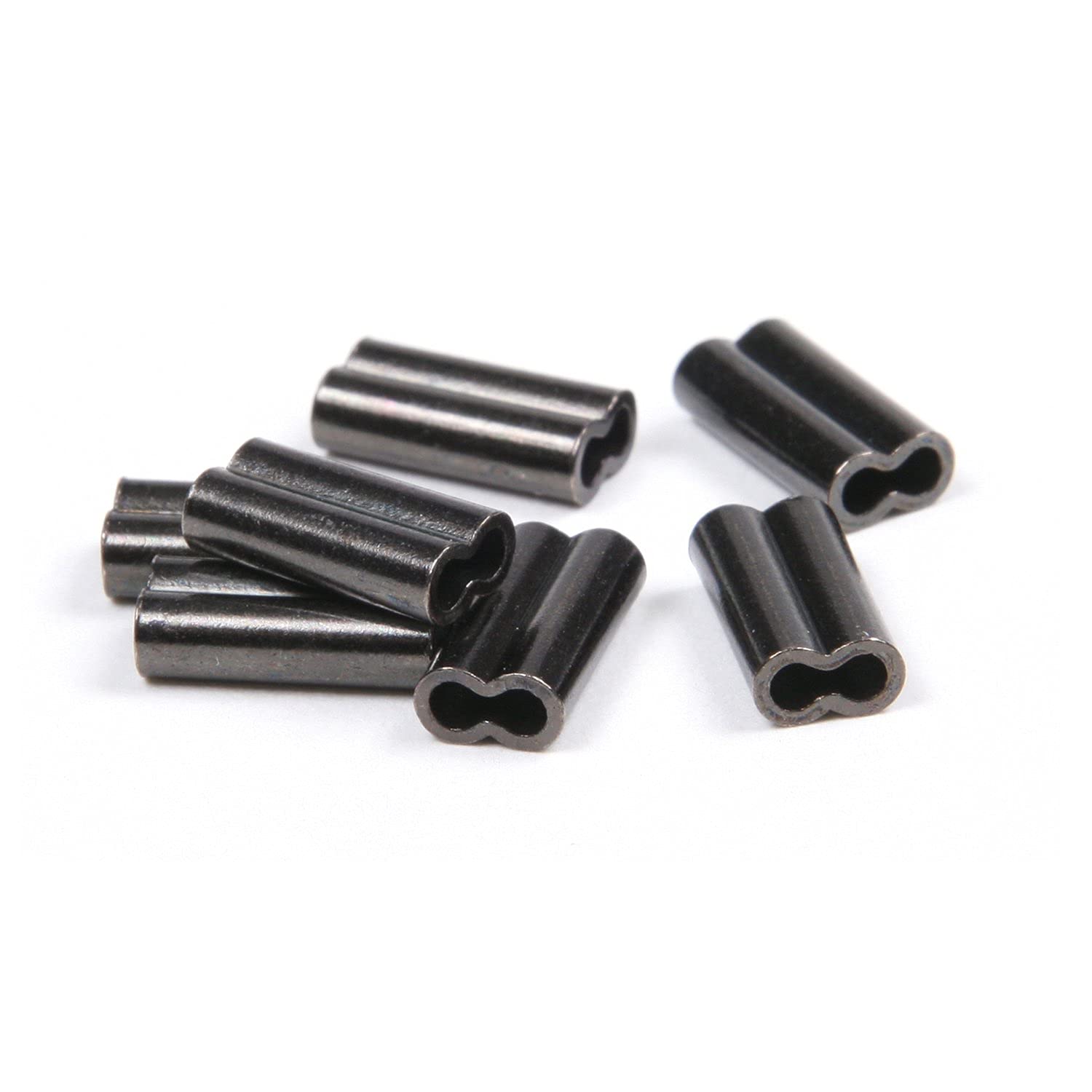 Billfisher double sleeves black crimp connectors for durable fishing setups.