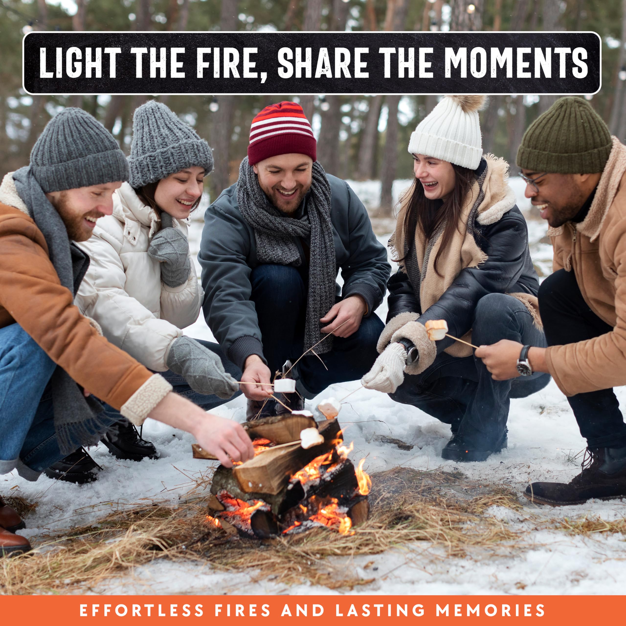 Billy Buckskin fatwood ignition with 2 sticks delivering fast campfire flame.