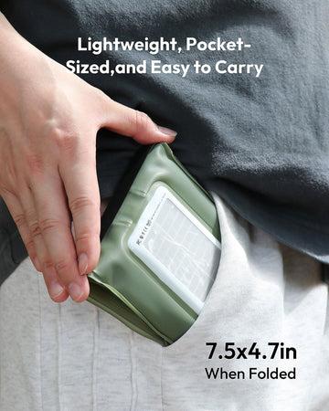Biltrte inflatable solar camping lantern provides USB-C recharge for all-day power.
