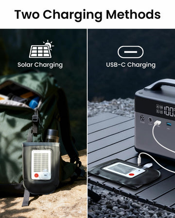 Biltrte Solar Camping Lantern emergency SOS feature.