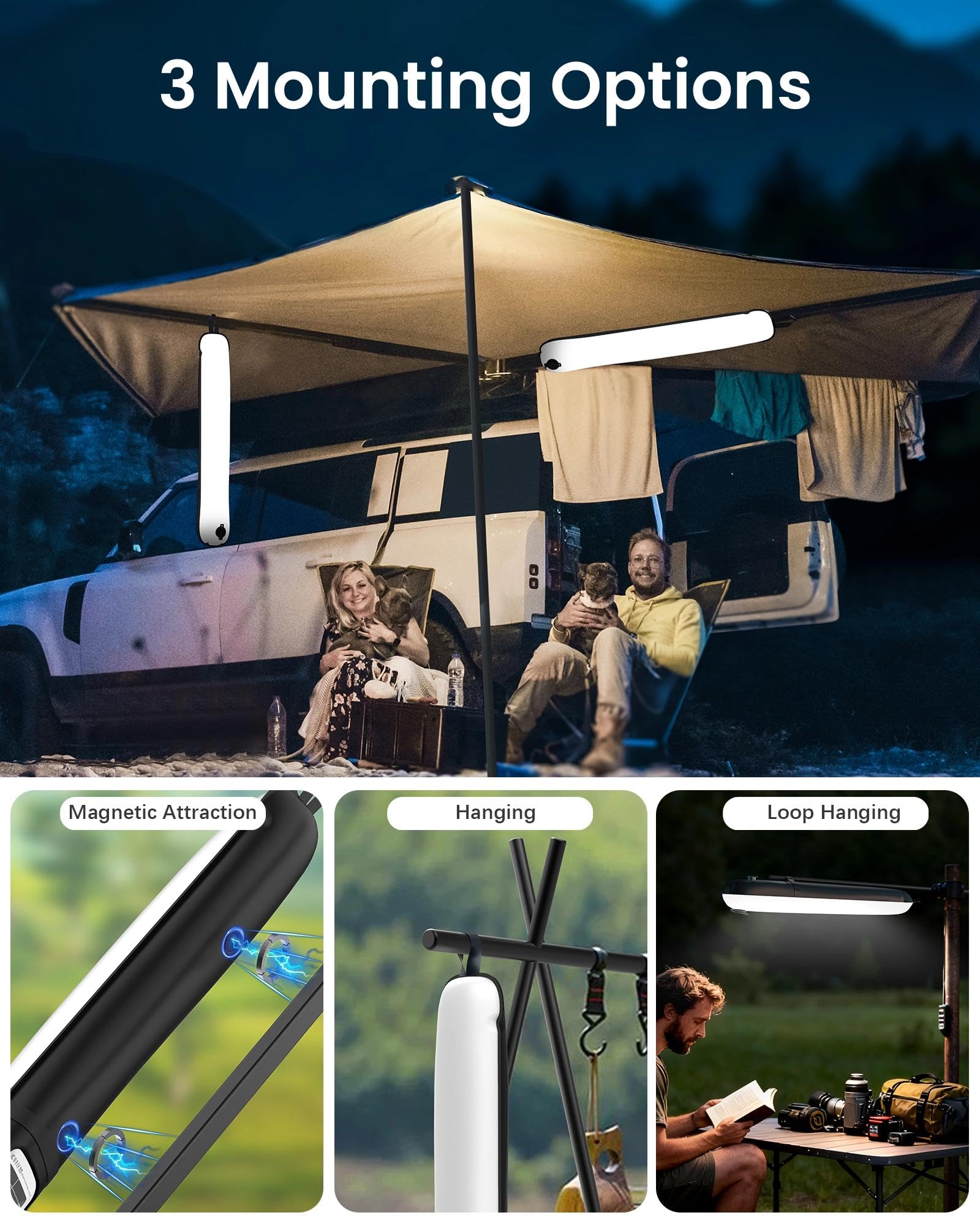 Biltrte Solar Camping Lantern IP66 waterproof rugged.