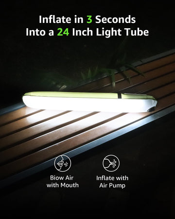 BILTRTE solar camping light inflated to 24-inch tube for wide area lighting