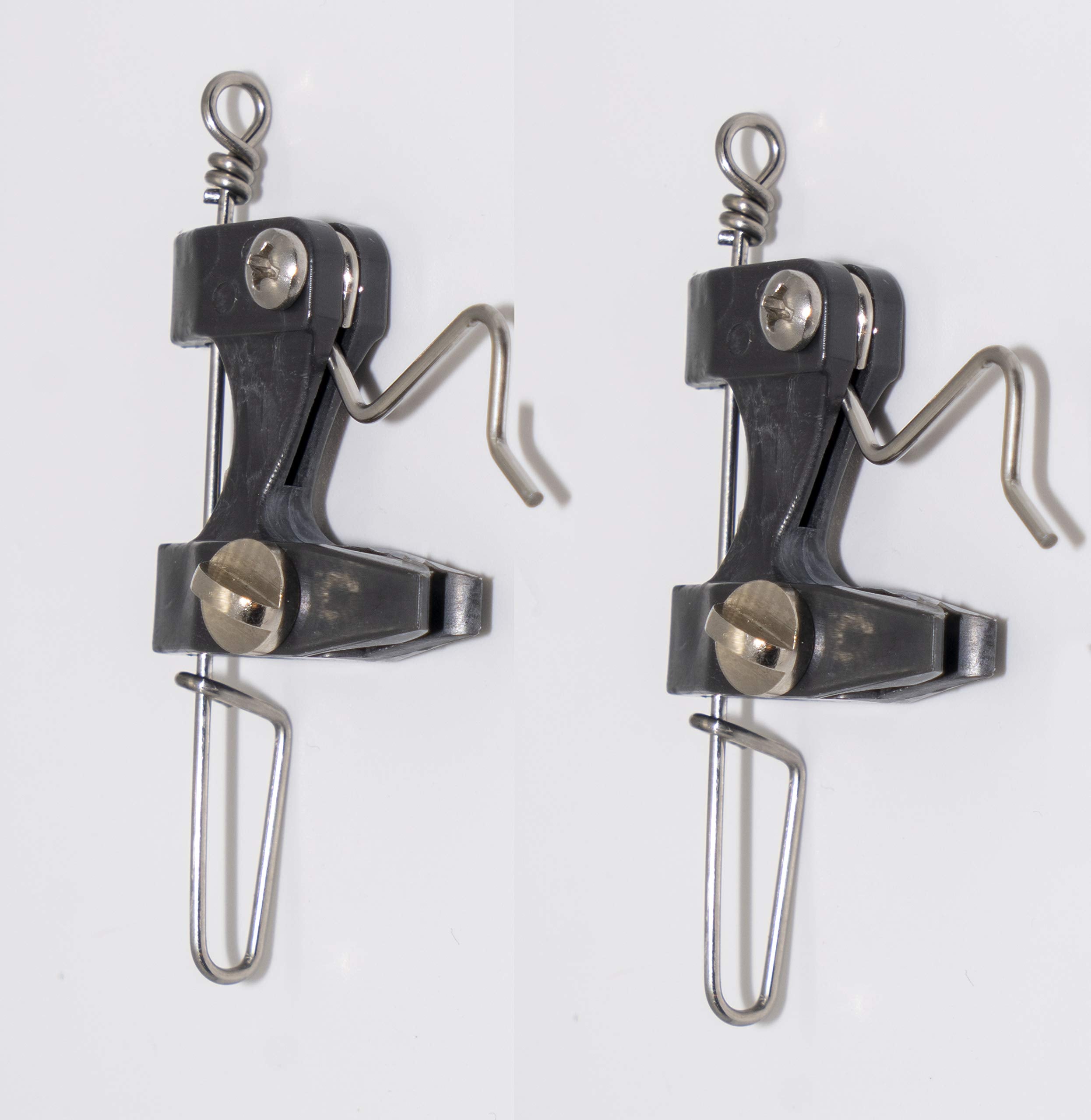 Close-up of DOWNRIGGER Release Clips showing adjustable tension for outriggers