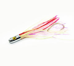 Bimini Lures Jet Head Octopus Skirts metal head close-up highlighting durable construction.