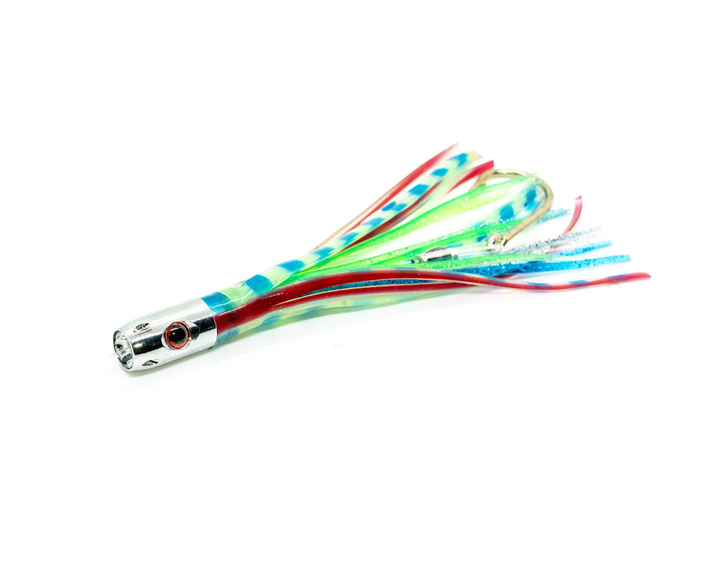 Bimini Lures Jet Head Octopus Skirts weed protection design keeps hooks clean.