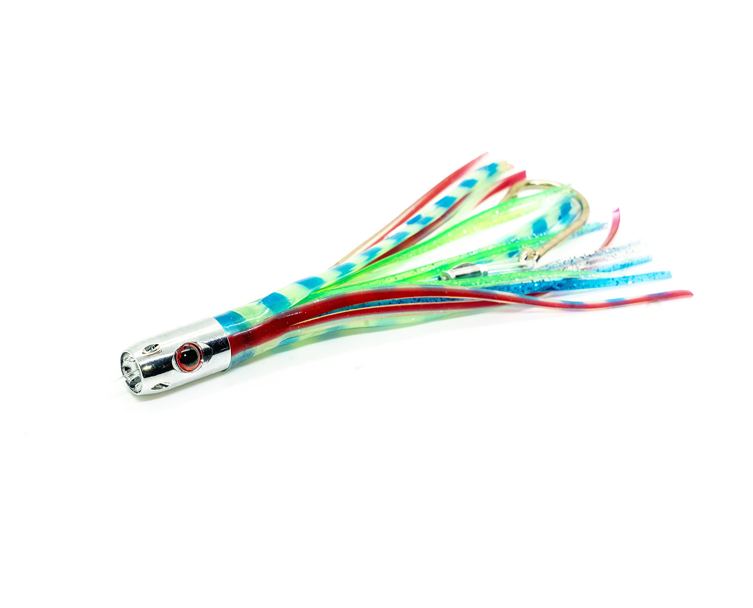 Bimini Lures Jet Head Octopus Skirts weed protection design keeps hooks clean.