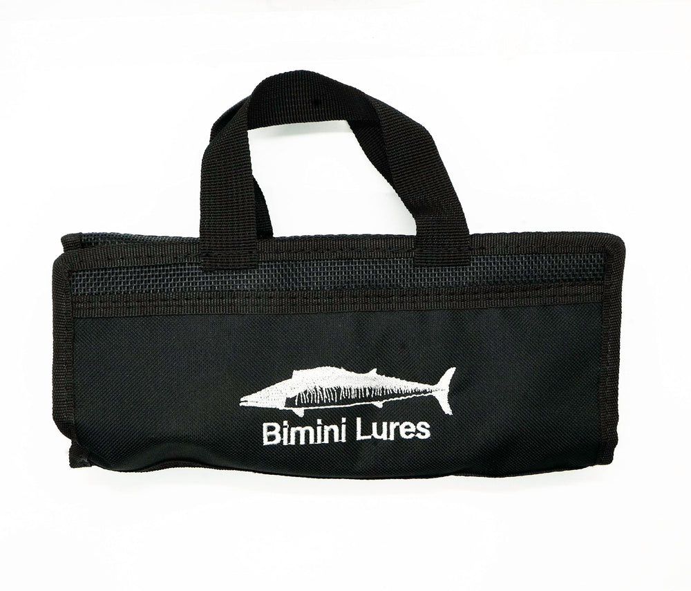 Bimini Lures premium black bag for easy storage and quick access.