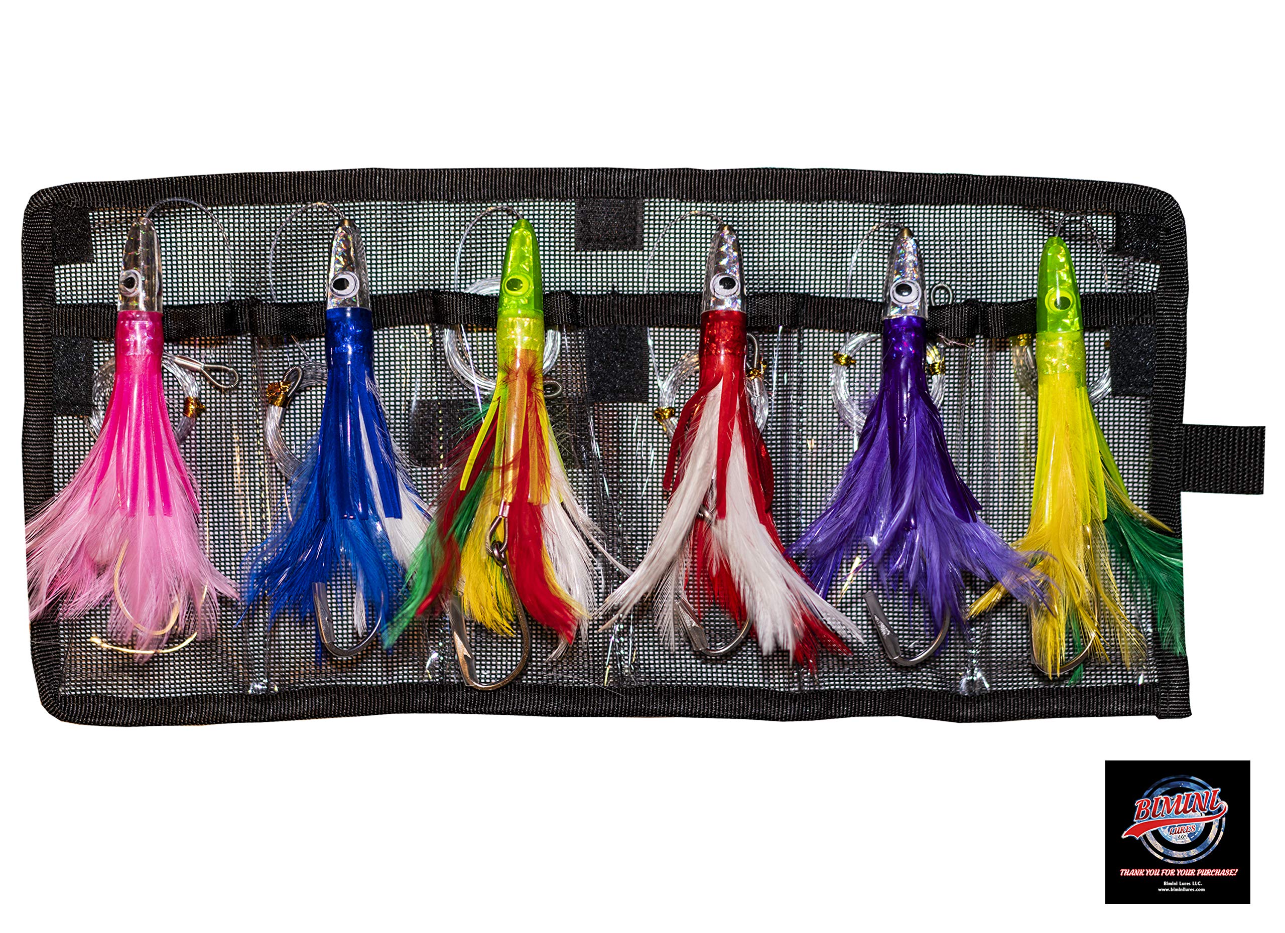 Bimini Lures 6inch crystal-head tuna feather lure for durable offshore trolling