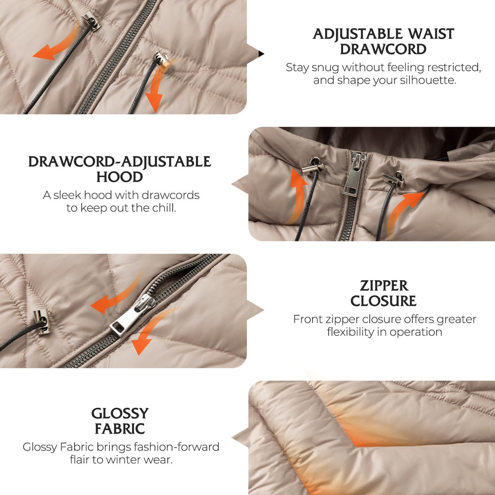 BINACL coat taupe pocket detail features fleece-lined warmth