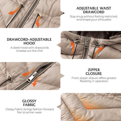 BINACL coat taupe pocket detail features fleece-lined warmth