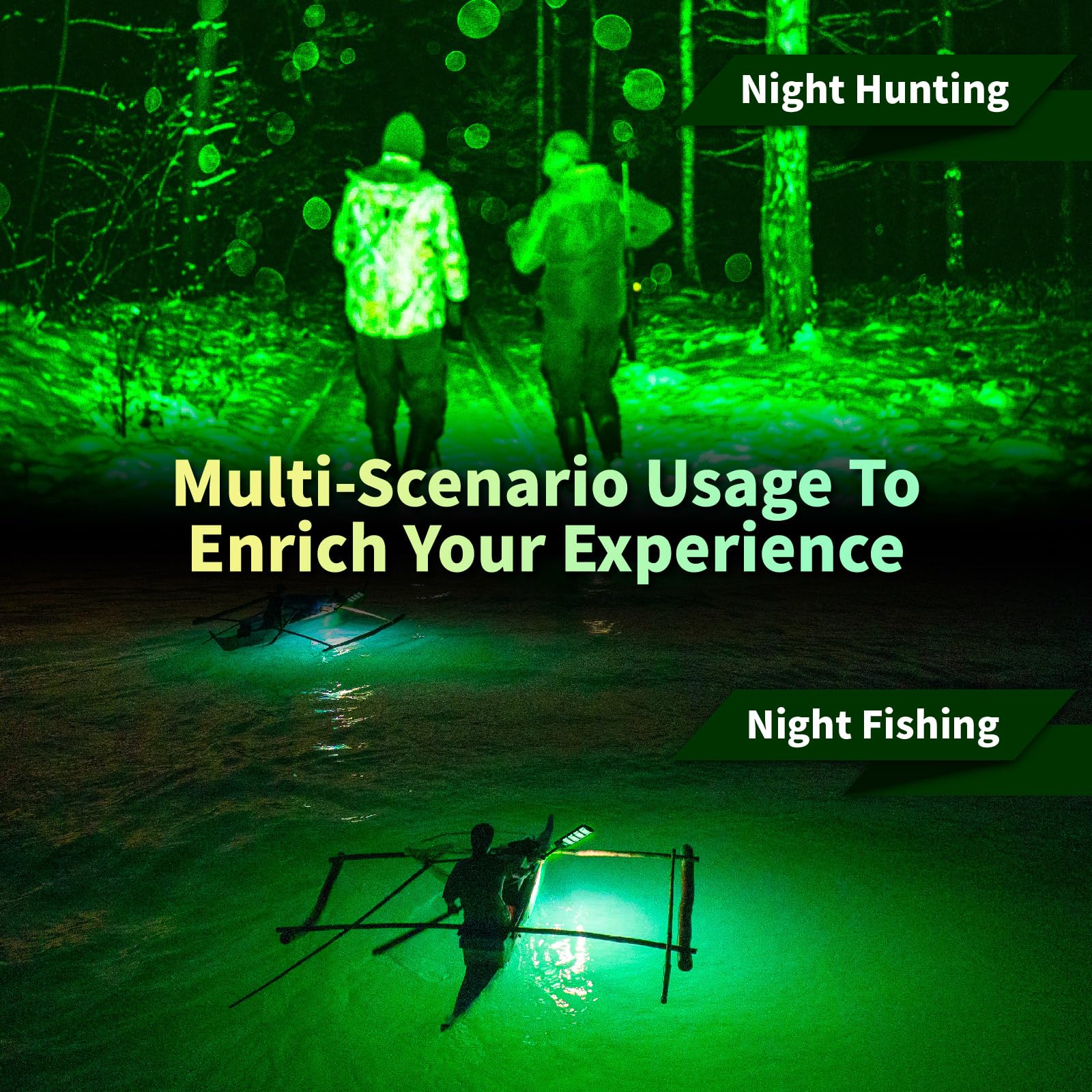 BINGLUX hog lights install easily on trees or walls.