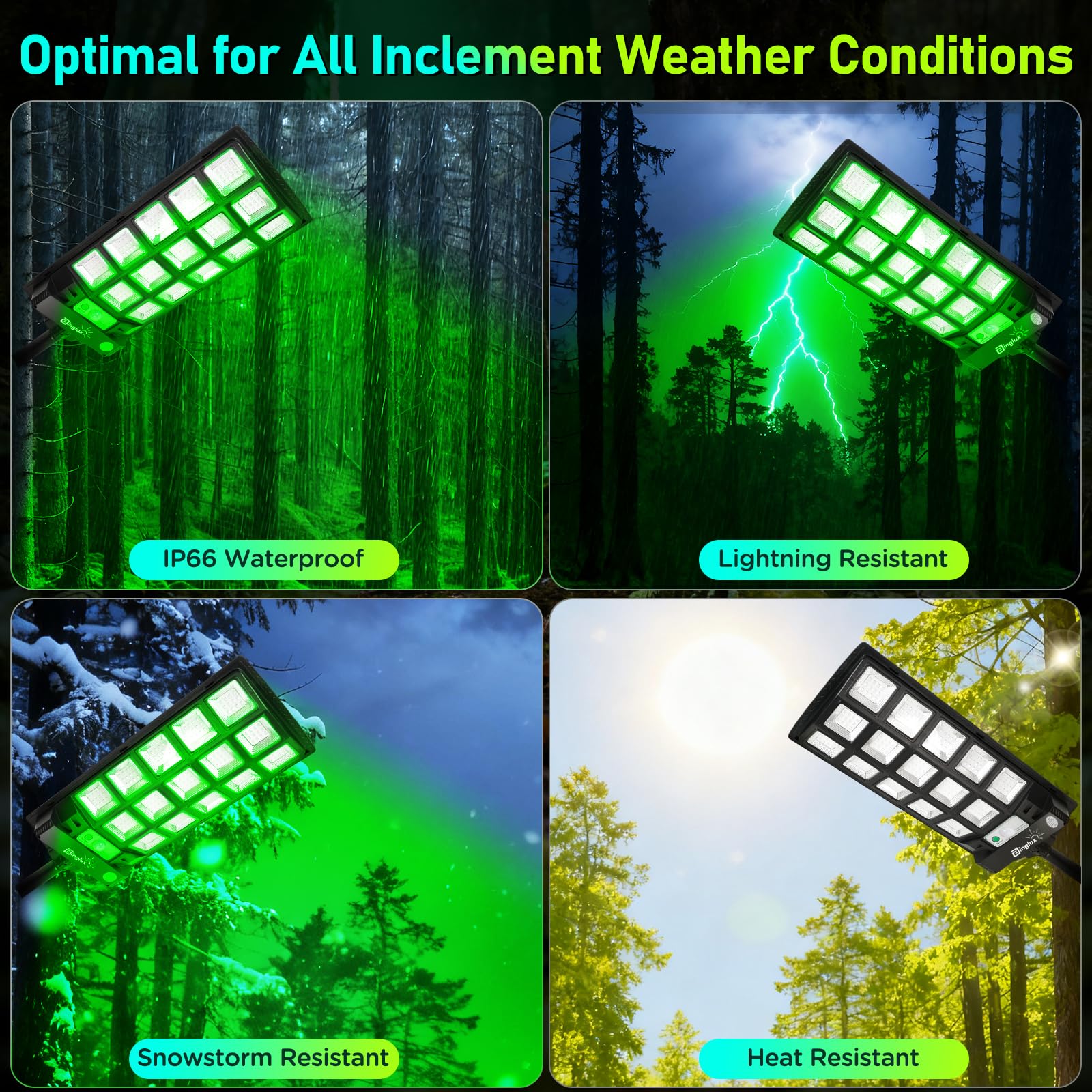 BINGLUX hog lights green light aids feeder-lit hunting with minimal disturbance to targets.
