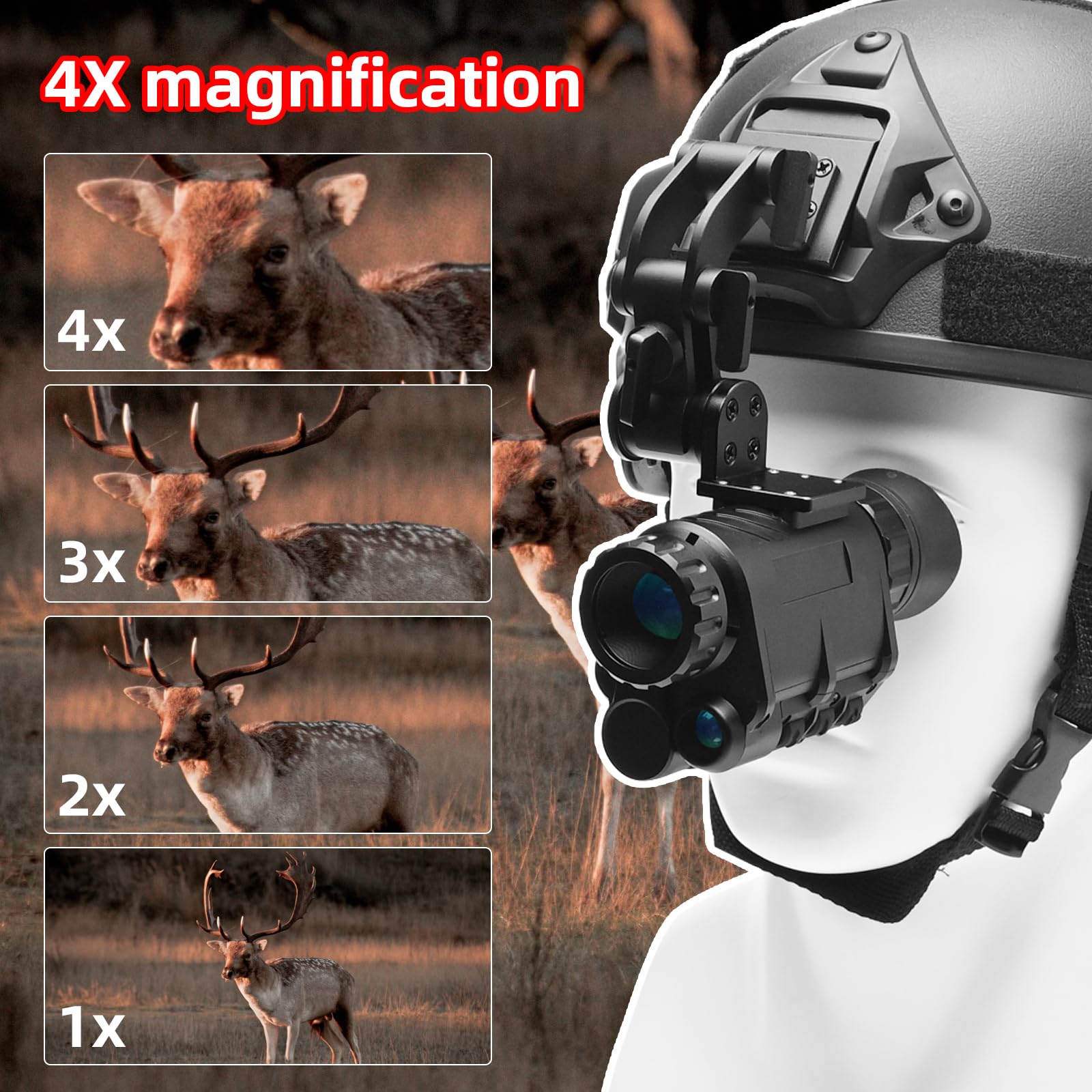 BINOCK NVG30 day-night use with 1x optical and 4x digital magnification