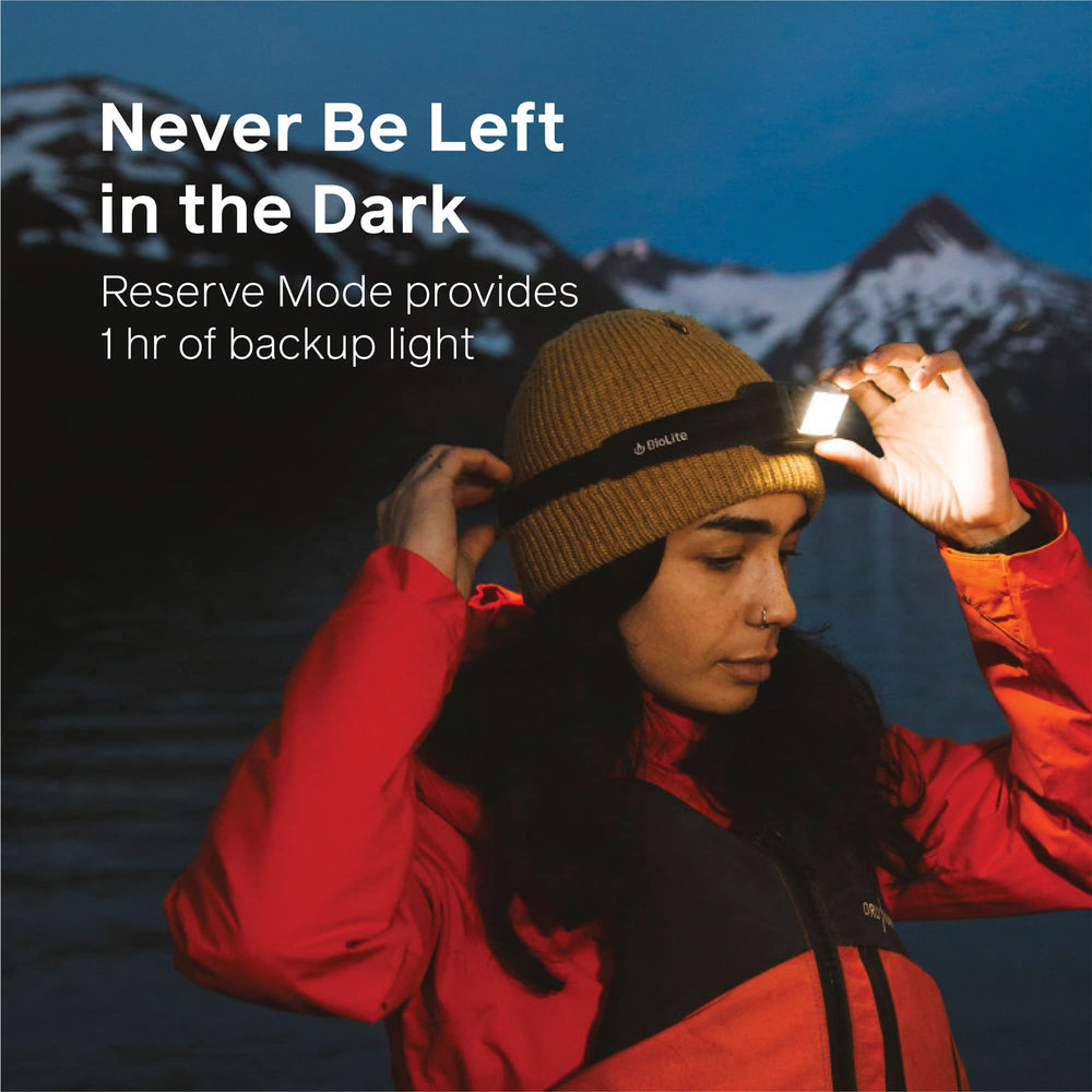 BioLite HeadLamp 800 Pro constant mode maintains full brightness in tough terrain