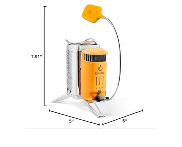 BioLite CampStove 2+ Firestarter and USB cord included.