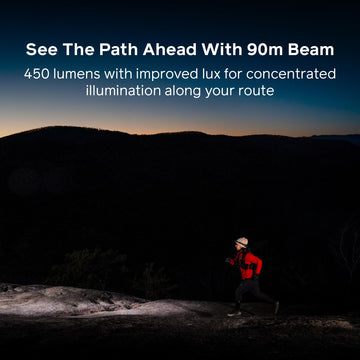 BioLite Dash 450 head-worn fit demonstrates no-bounce, lightweight comfort during workouts.