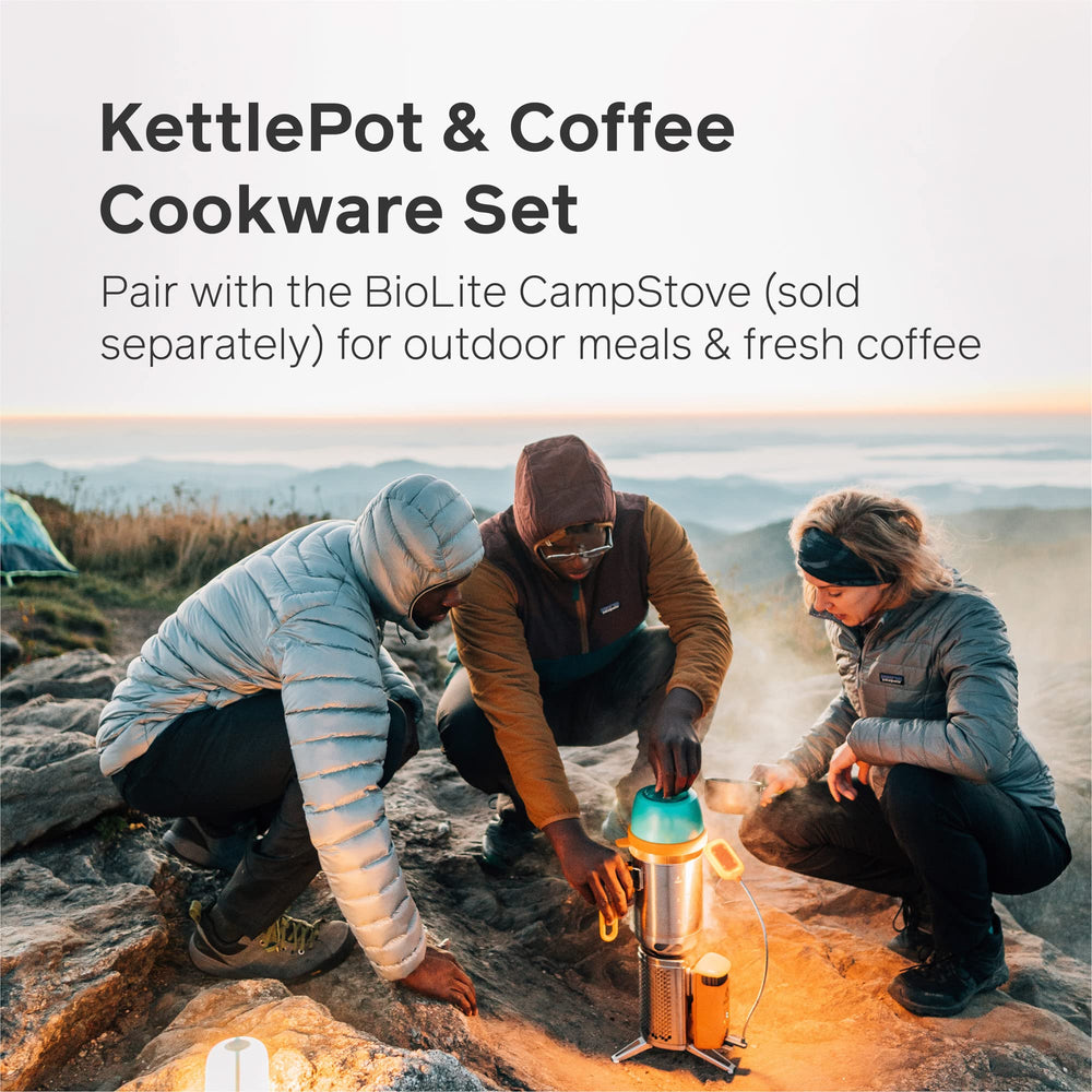 BioLite KettlePot CoffeePress ready for French-press style coffee outdoors.