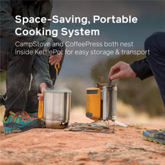 BioLite KettlePot silicone handles stay cool during on-trail cooking.