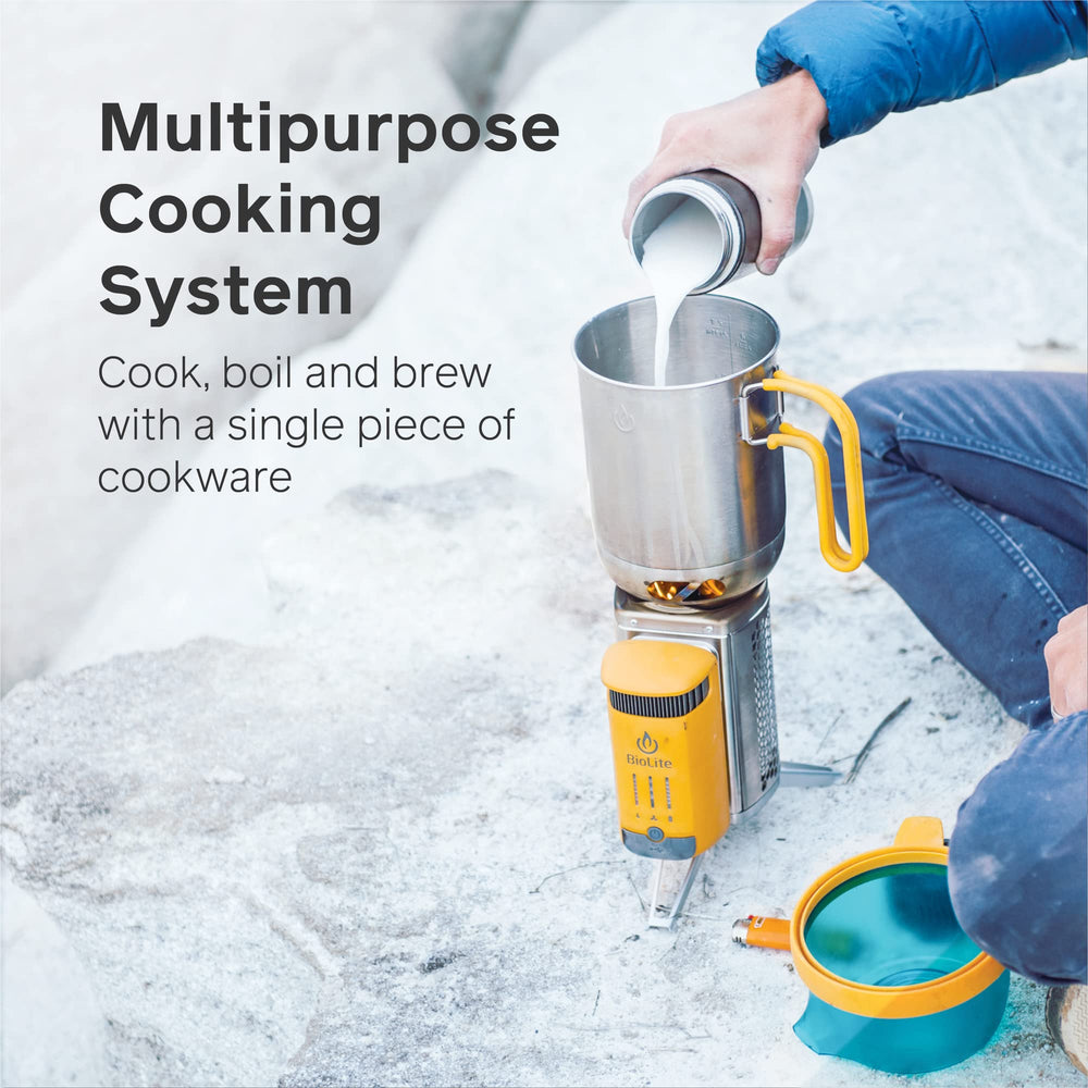 BioLite KettlePot stainless steel body offers durable, easy-clean cookware.