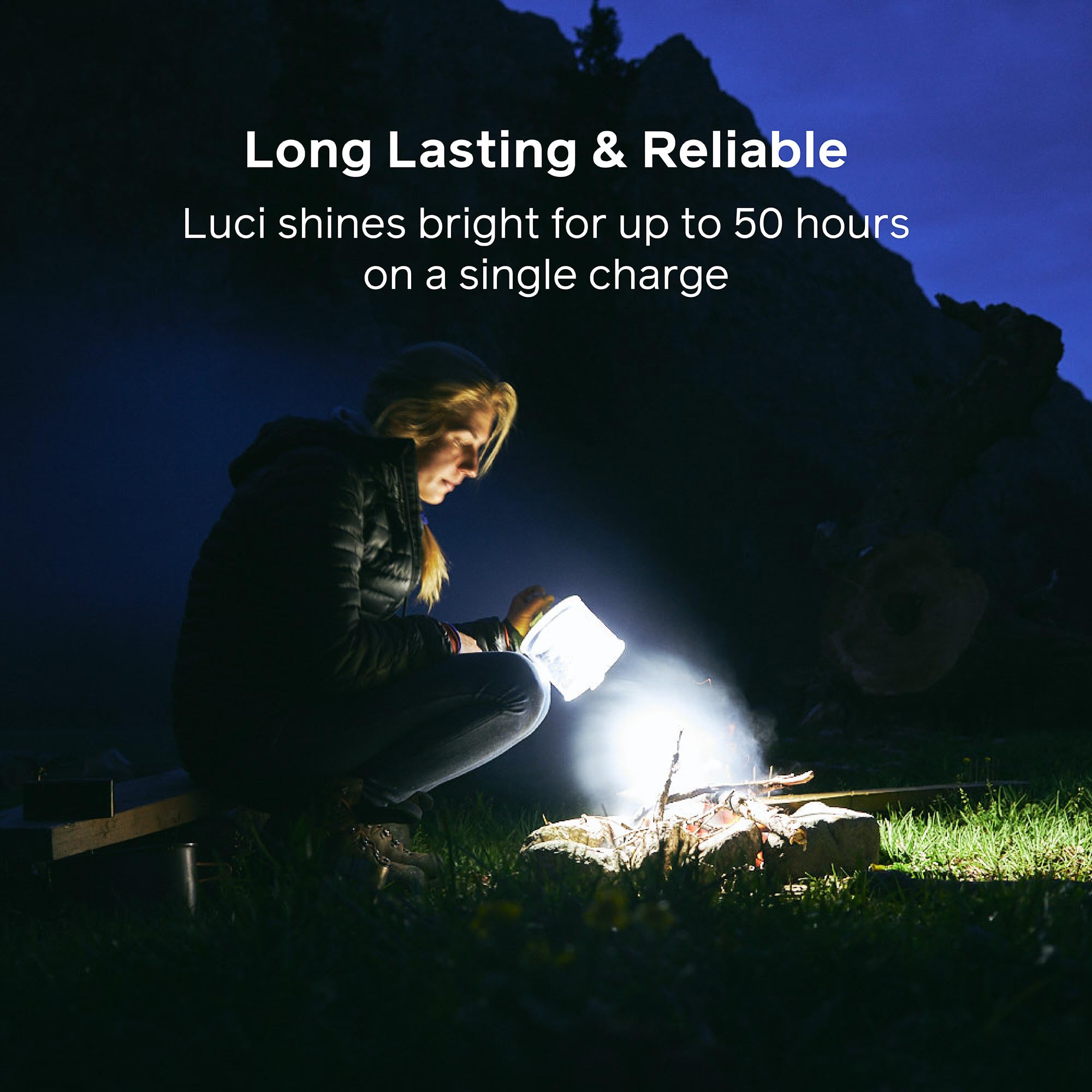 BioLite Luci Charge 150 collapsed for compact packing in backpack
