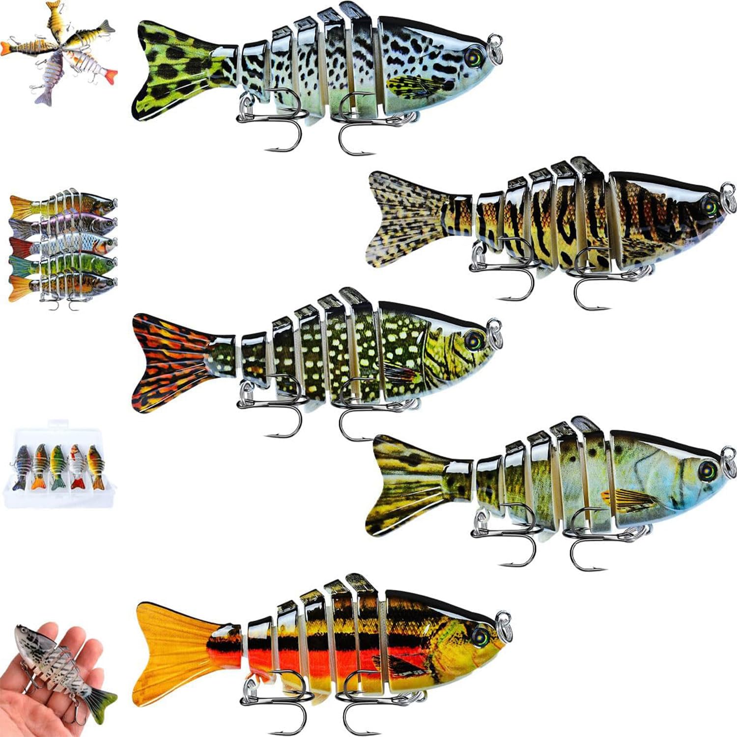 Bionic Swimming Bait set – front view of five pieces