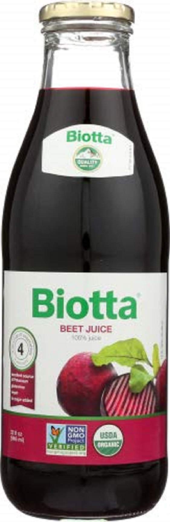 Biotta Beet Juice Organic 32oz bottle with vibrant color for daily vitality