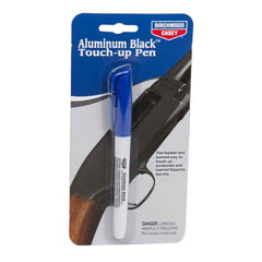 Close-up of Birchwood Casey Aluminum Black touch-up pen showing compact form
