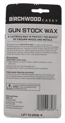 Gun stock with protective, water-repellent finish from wax