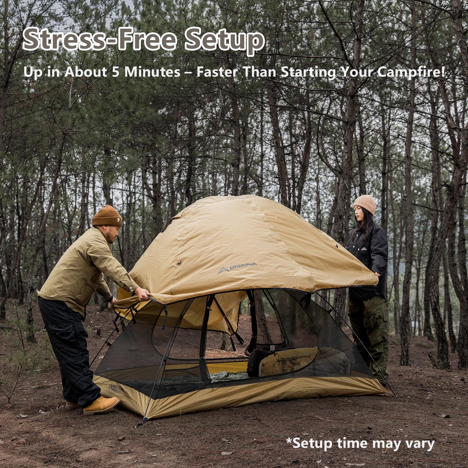 BISINNA 3-season tent suitable for mountaineering and hiking adventures