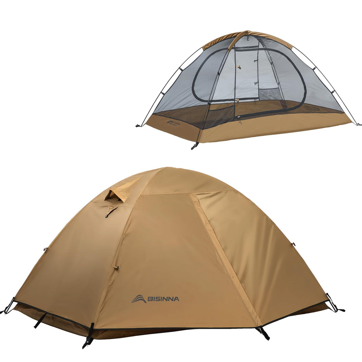 BISINNA backpacking tent outer layer waterproof protection in heavy rain