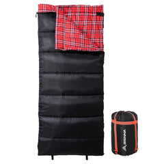 BISINNA sleeping bag opened showing spacious 75x33 inches interior for full-body comfort