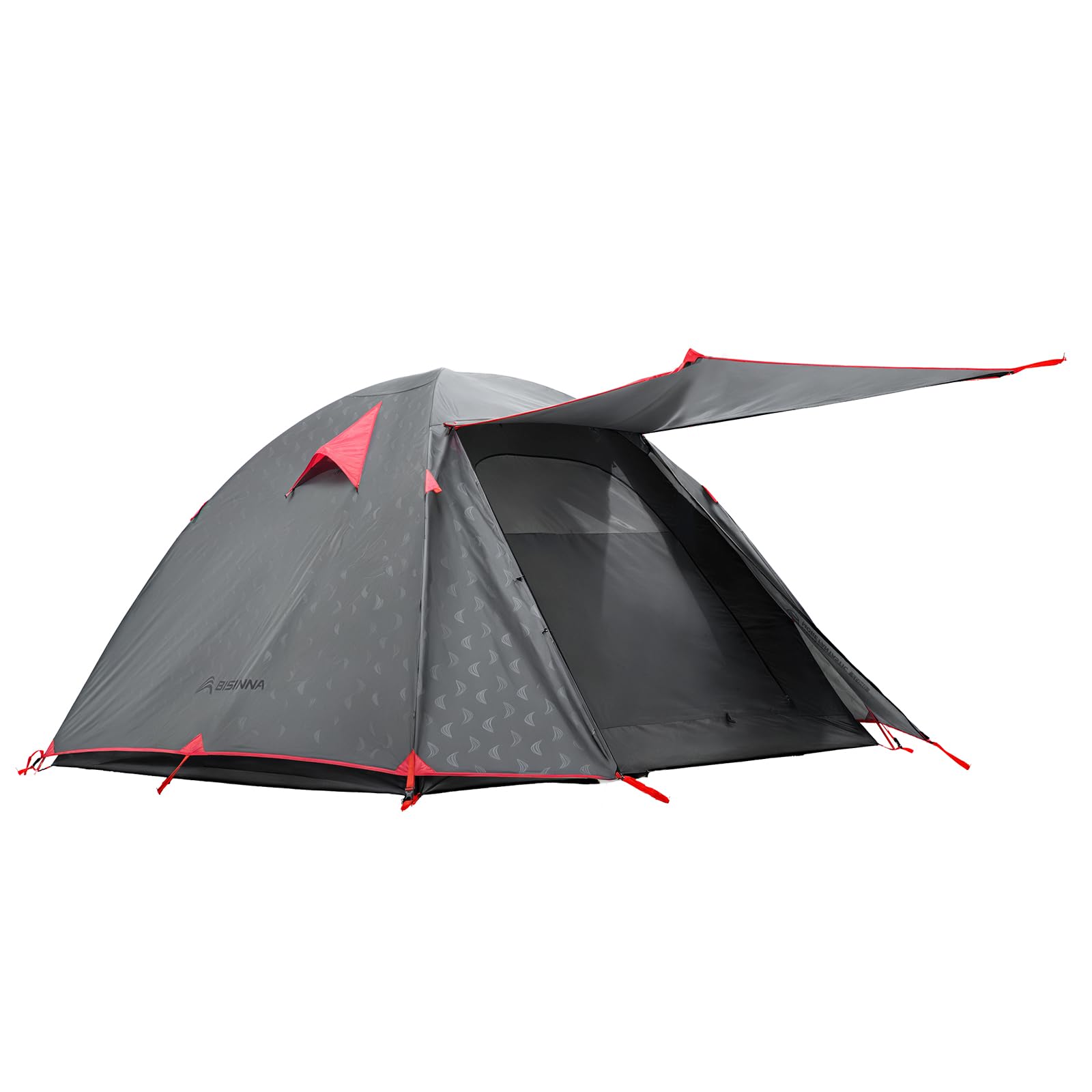 BISINNA lightweight 2-person tent front view, promoting family camping comfort.