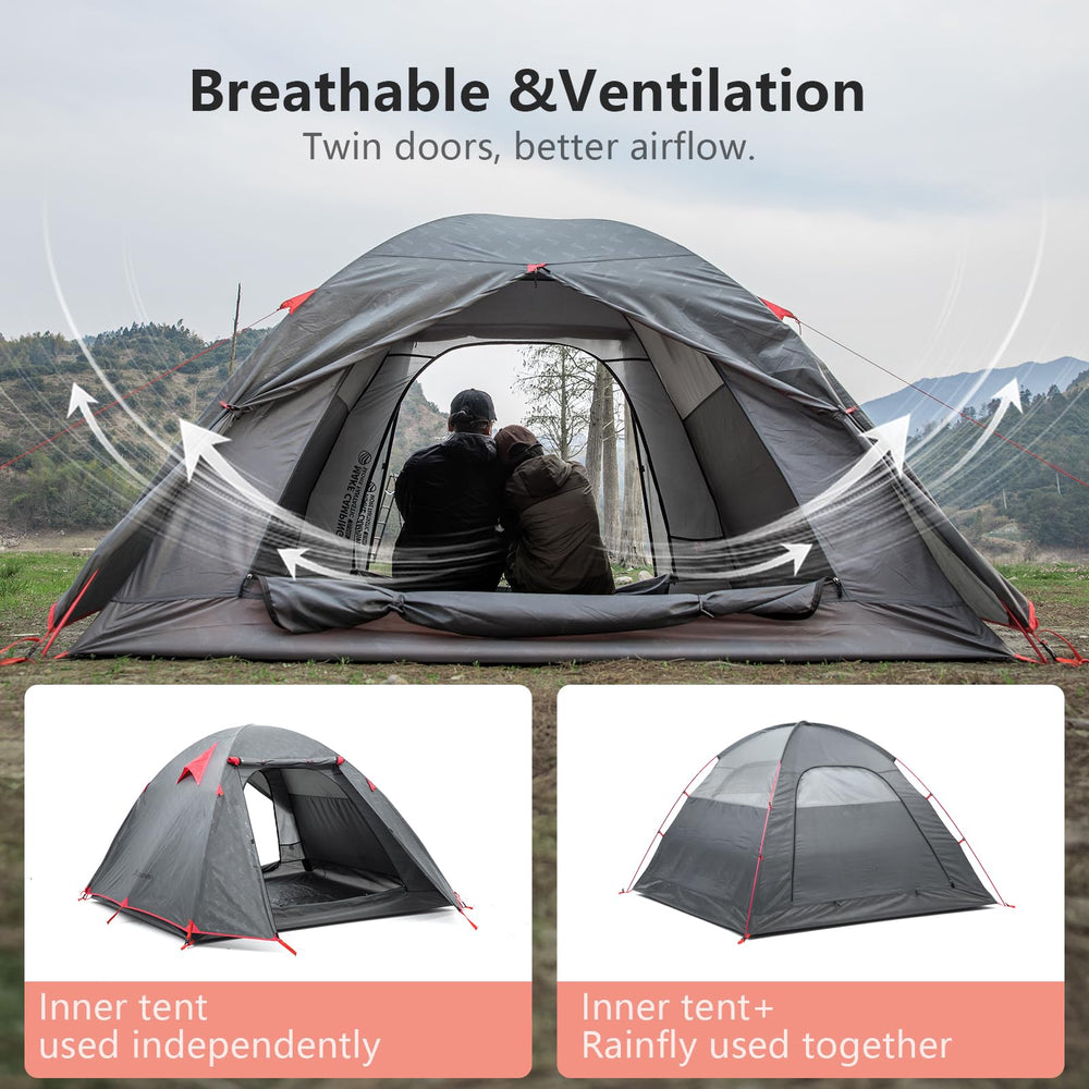 BISINNA rainfly close-up, illustrating PU3000MM waterproof protection.
