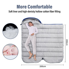 BISINNA XXL sleeping bag 230x100cm provides ample room for tall campers