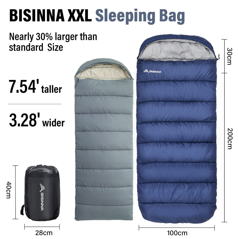 BISINNA XXL sleeping bag interior soft lining for sensitive skin comfort
