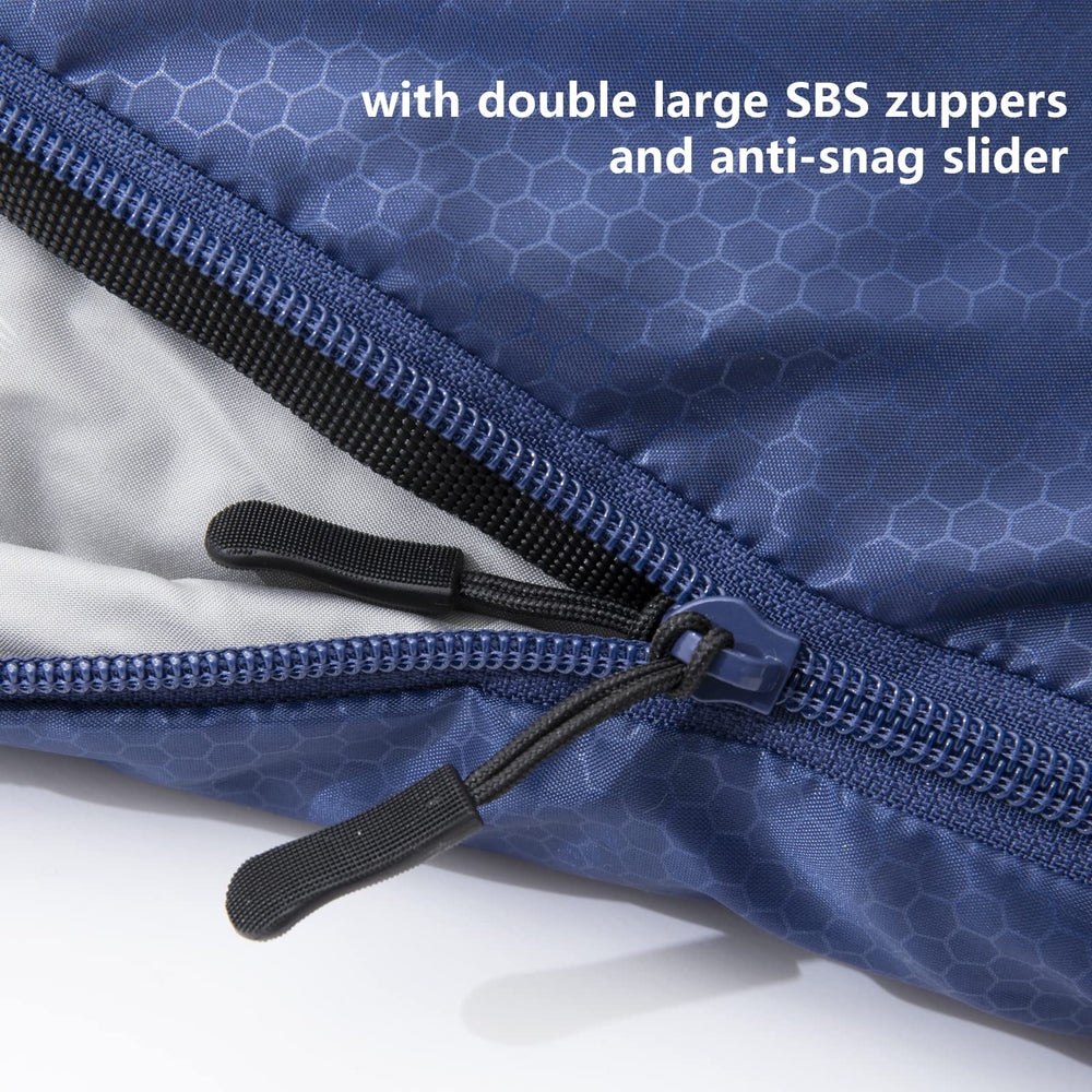 BISINNA XXL sleeping bag compressed in its sack for easy carry