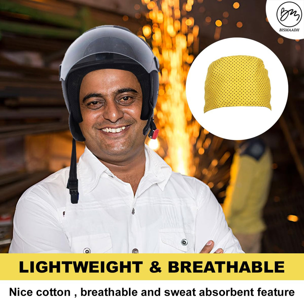 BISMAADH durag worn under helmets provides snug, unobtrusive coverage during sports.