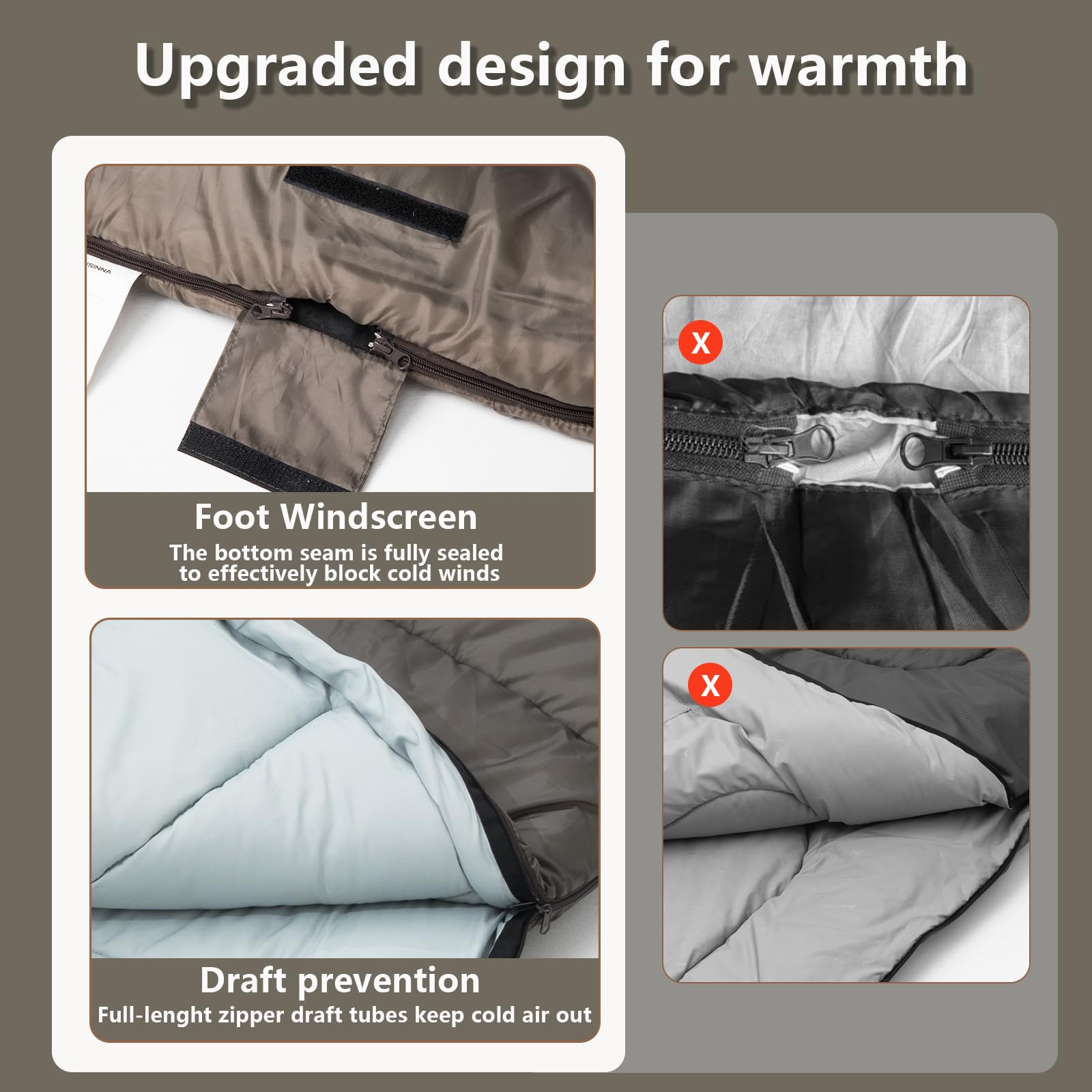 BISINNA pillows-attached sleeping bag demonstrates enhanced neck comfort outdoors.