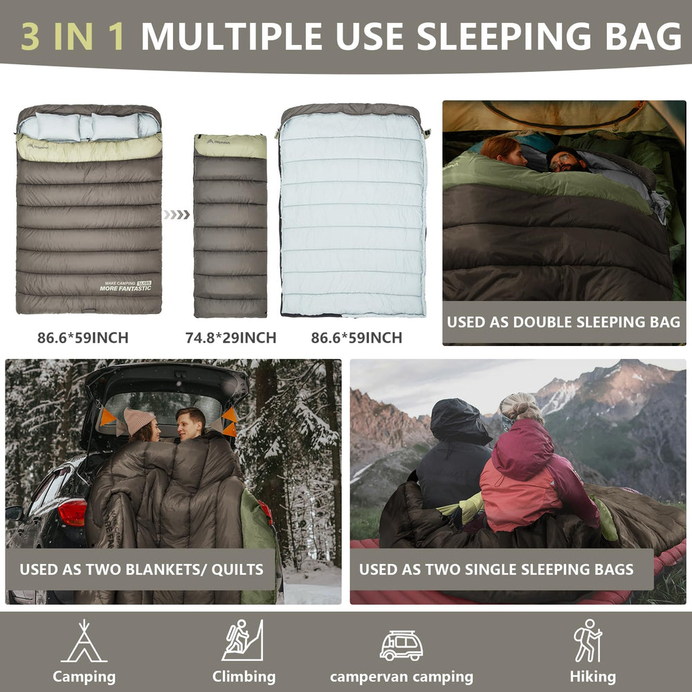 BISINNA sleeping bag portable compact-roll design for easy transport.