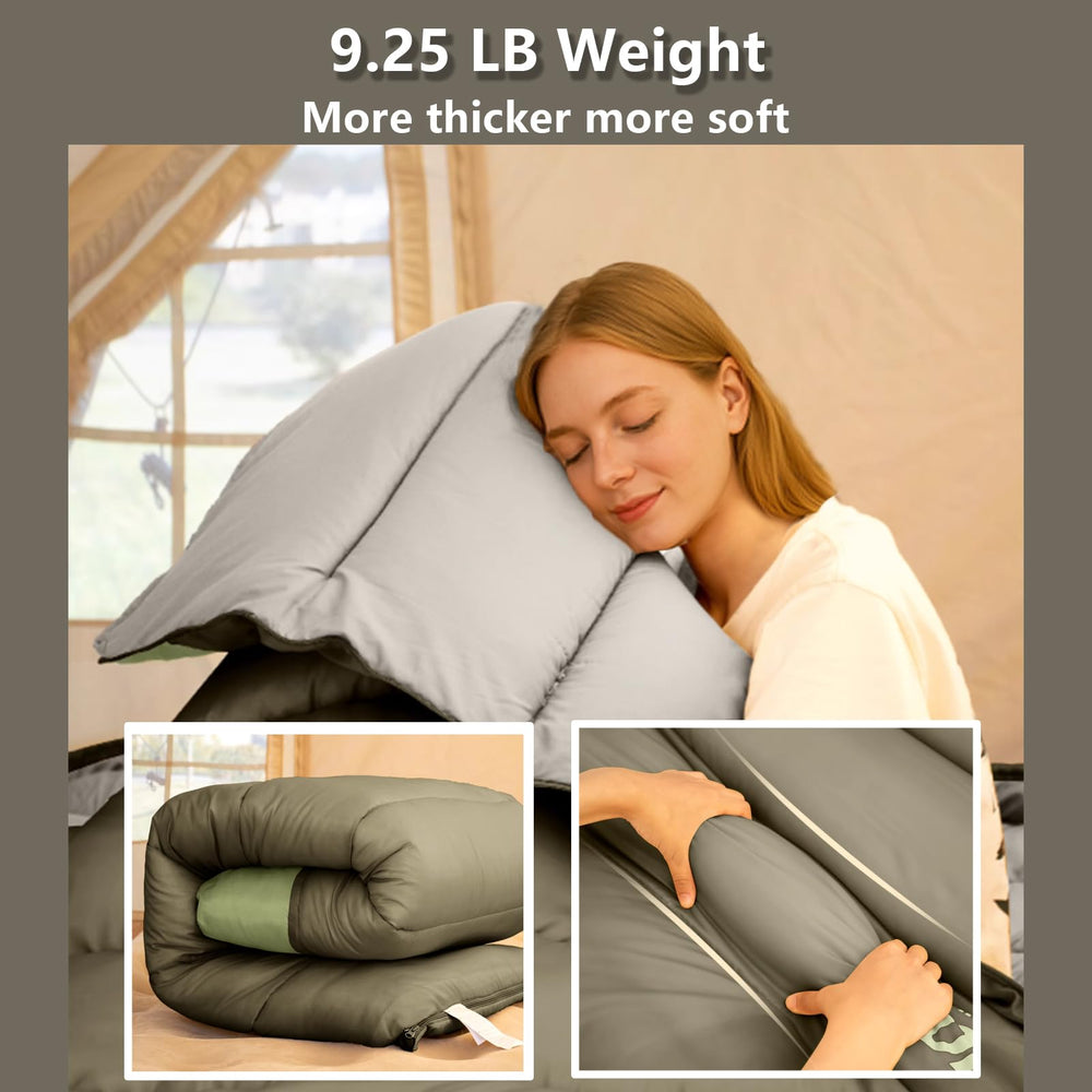 BISINNA hollow-fiber warmth close-up suggests lightweight warmth for cool-season camping.