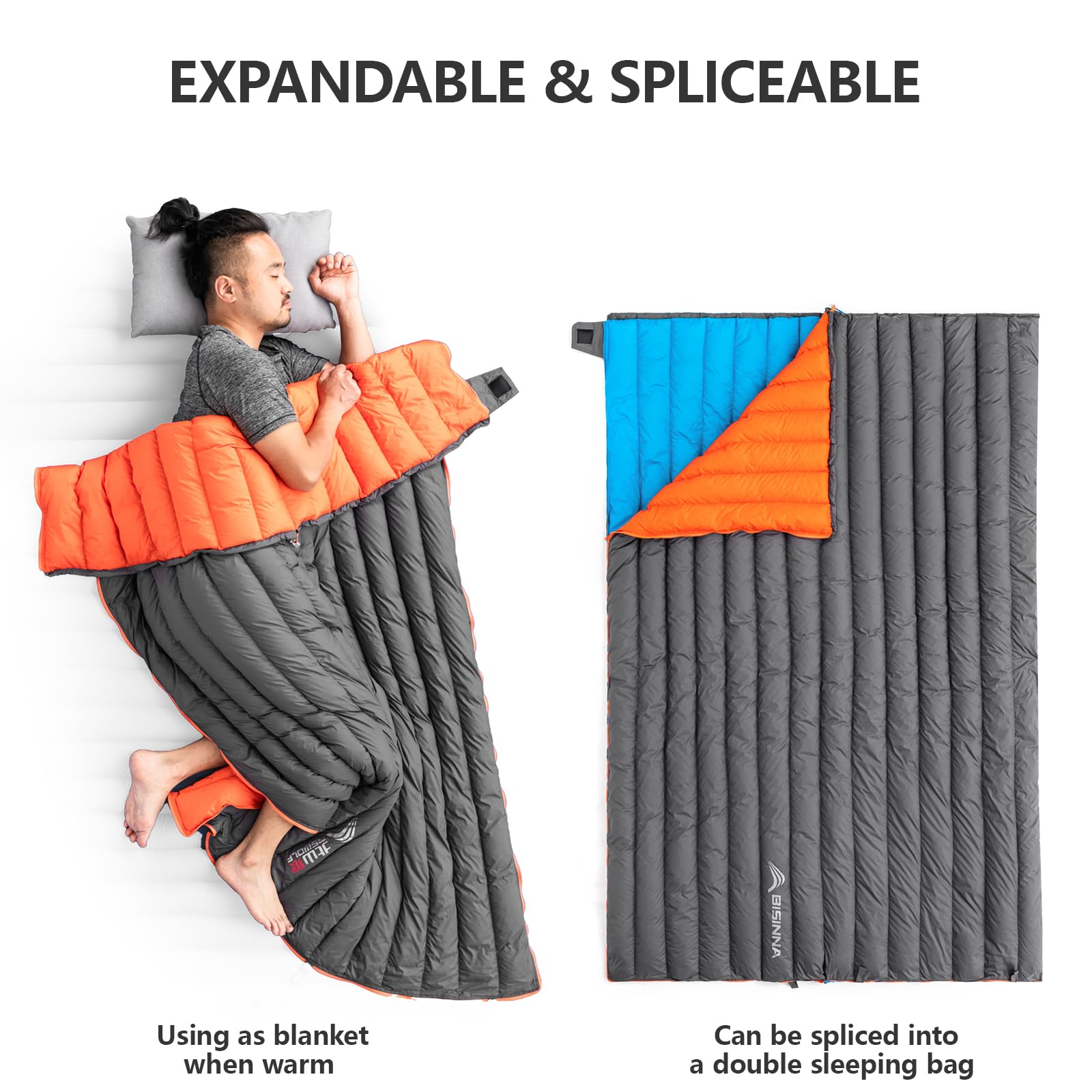 BISINNA two-way zippers allow easy entry and venting after a long day.