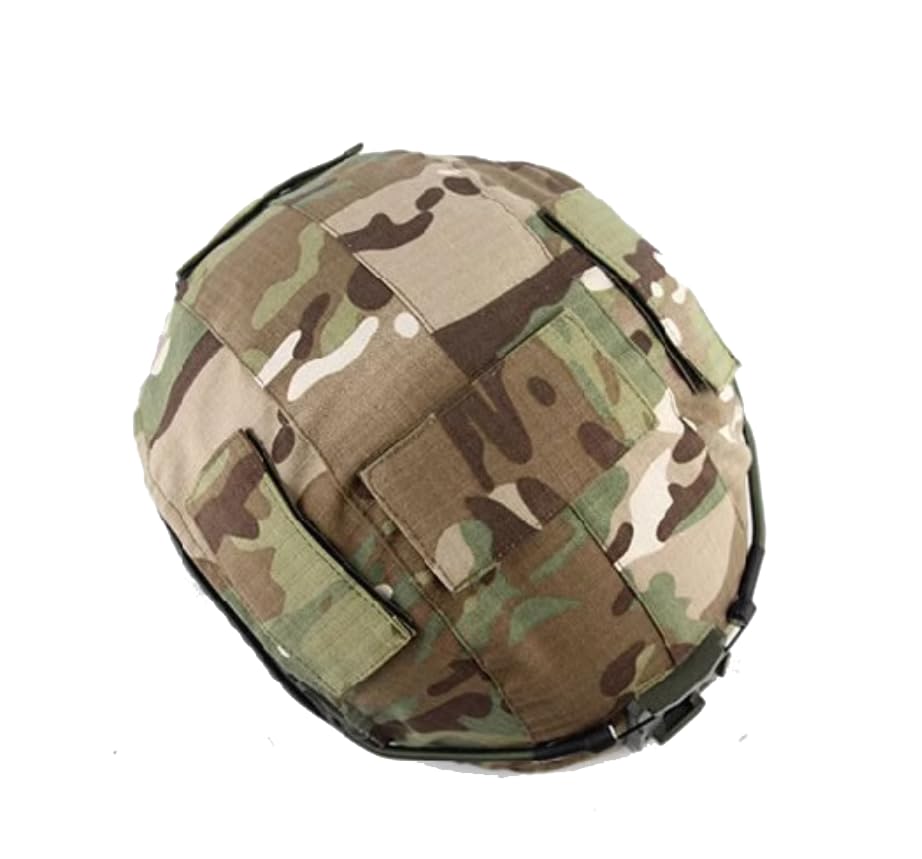 BisuGear 6B47 helmet cover side view showing camo fit