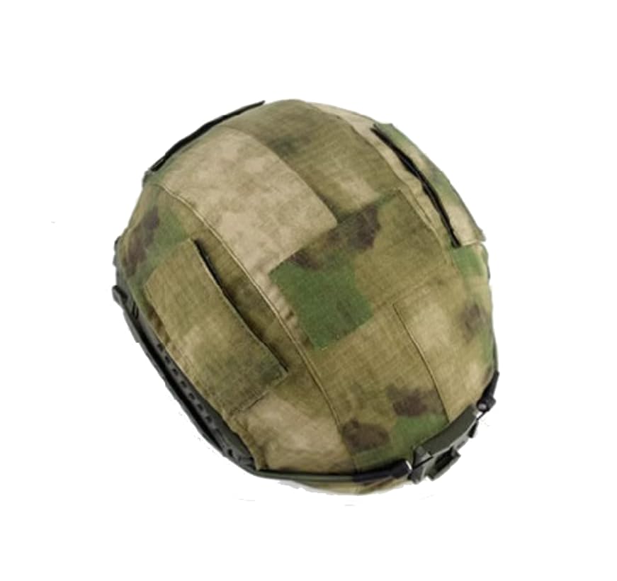 BisuGear helmet cover side view shows Velcro areas for patches.
