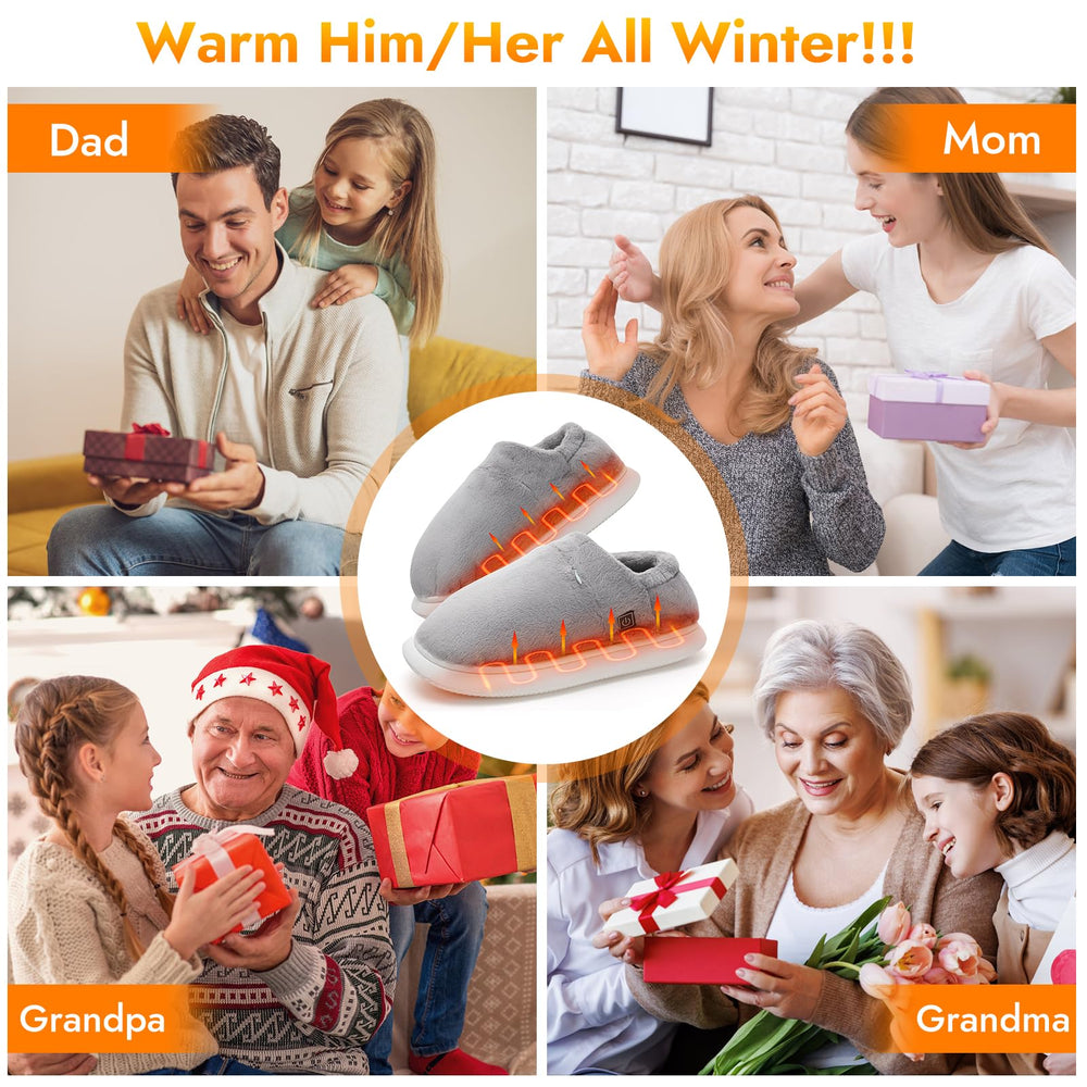 Biupky heated slippers reveal plush interior that stays breathable and warm.