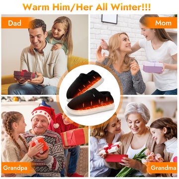 Biupky heated slippers non-slip sole for safe walking.