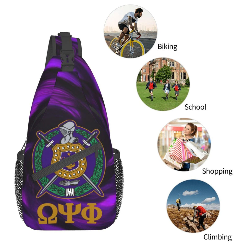 Bixinboy Psi Phi sling bag buckle closure keeps essentials secure
