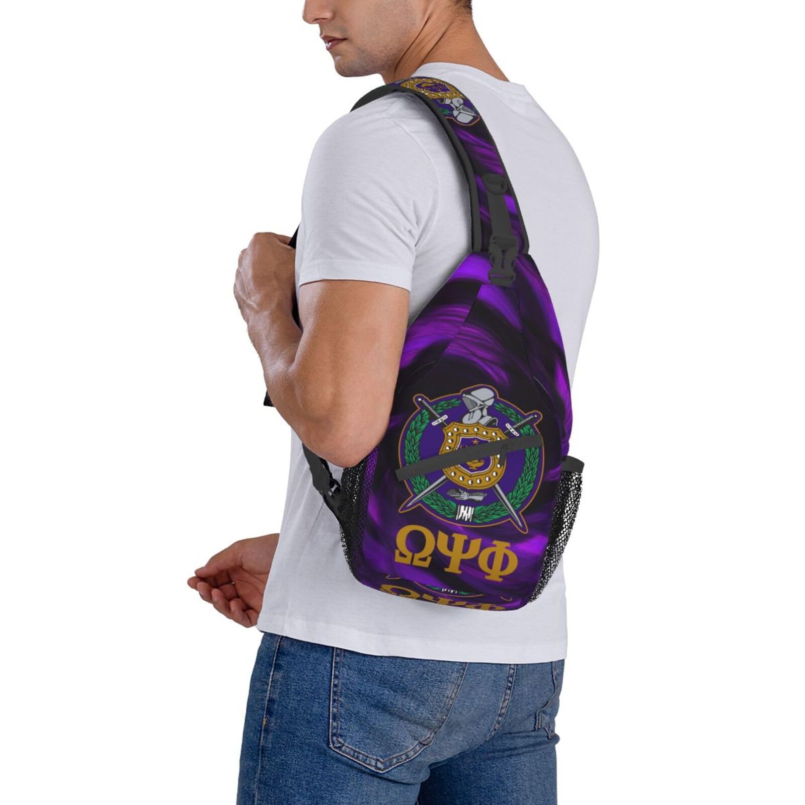 Bixinboy Psi Phi sling bag in-use during hiking or travel scenarios